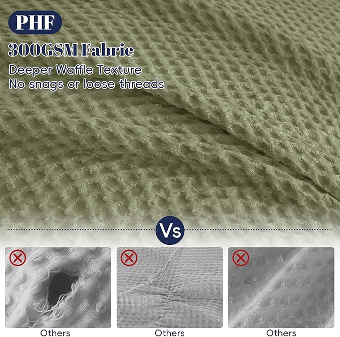 PHF Waffle Duvet Cover Set Twin/Twin XL Size, No Snagging Ultra Soft Luxury - Image 3