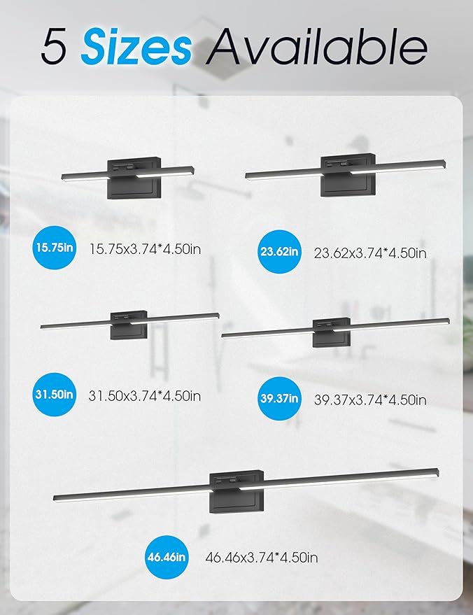 VOLISUN Bathroom Vanity Light 24 inch, 5CCT Dimmable, 24W LED Bathroom Light - Image 8