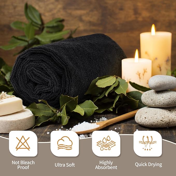 FIXSMITH Salon Towels 12 Pack, Quick Dry Gym Towels, Spa Face Towel, Absorbent - Image 5