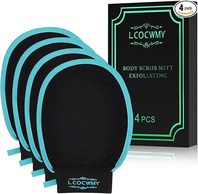 Exfoliating Gloves, Durable Body Scrub, Dead Skin Remover & Body Scrubber by LCOCWMY