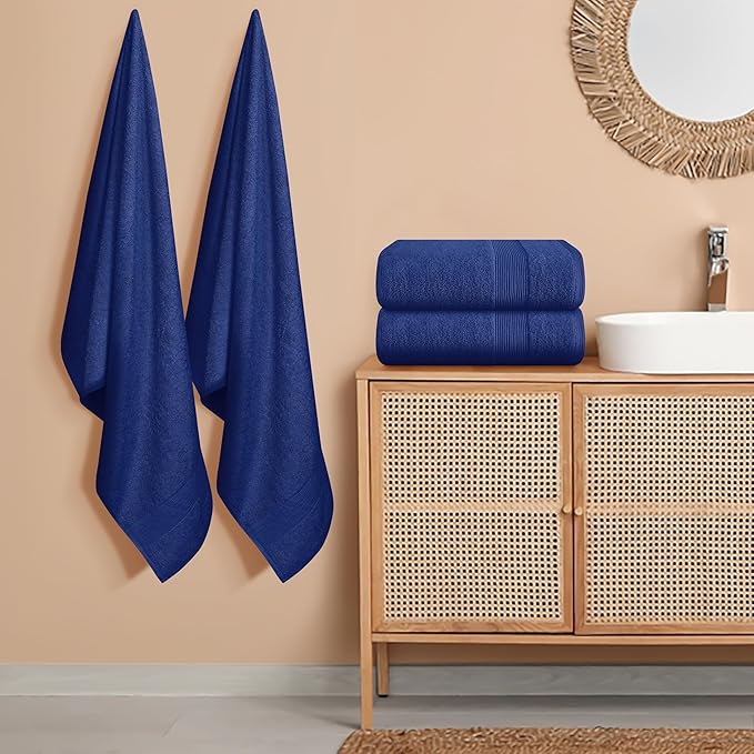 Belizzi Home 4 Pack Bath Towel Set 27x54, 100% Ring Spun Cotton, Ultra Soft - Image 3