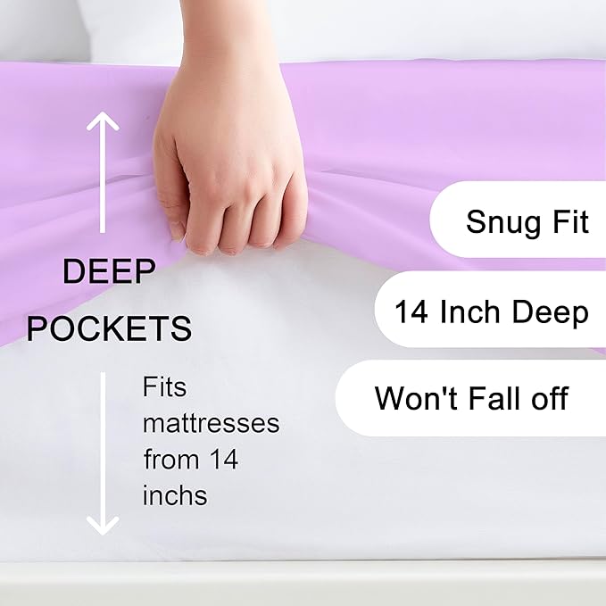 Hotella 100% Microfiber King Size Fitted Sheet Only, Fit - Image 2