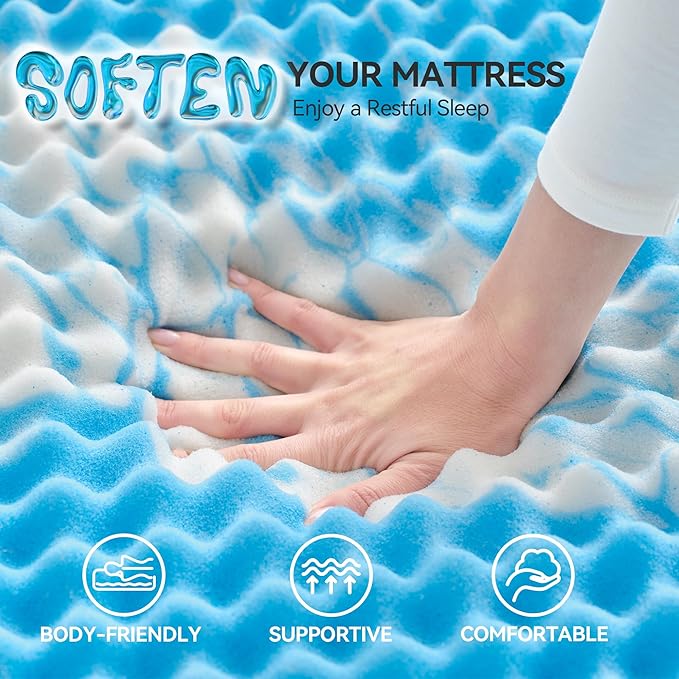 SINWEEK 2 Inch Egg Crate Memory Foam Mattress Topper Twin XL, Twin Extra Long - Image 5