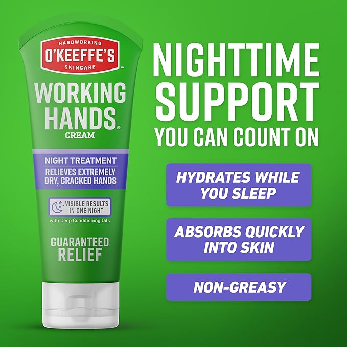 O'Keeffe's Working Hands Hand Cream Plus Night Treatment Cream Bundle - 3 oz - Image 8