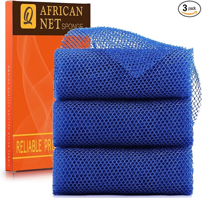 UJFQBH 3 Pieces African Bath Sponge African Net Long Net Bath Sponge by BuyNow