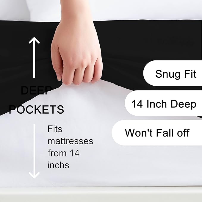 Hotella 100% Microfiber Full Size Fitted Sheet Only, Machine Washable and - Image 2