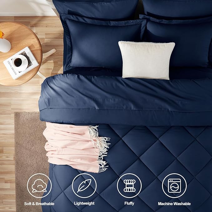 CozyLux Full Size Comforter Sets Navy Blue - Image 2