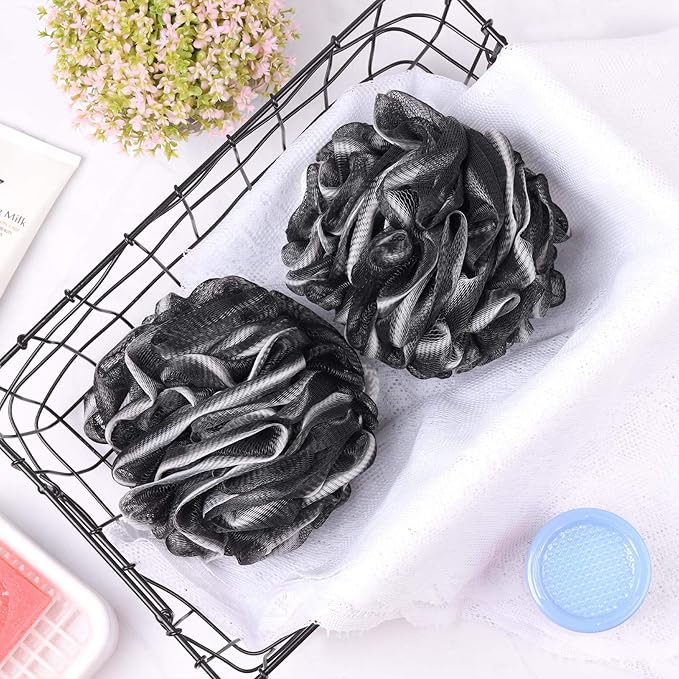 BTYMS 4 Pieces Loofah Sponge Shower Puff Exfoliating Bath Sponge 60g Mesh Pouf - Image 5