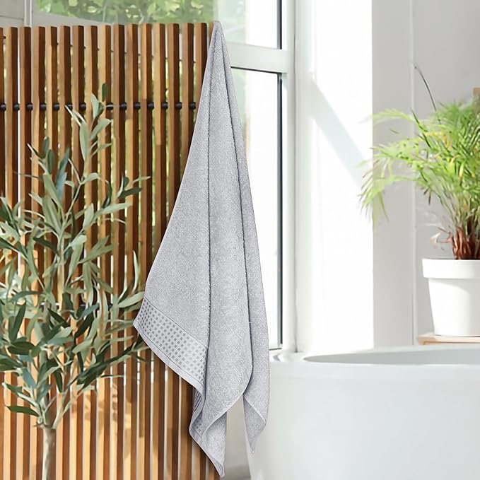 GLAMBURG Ultra Soft 4 Pack Oversized Bath Towel Set 27x54 inches, 100% Cotton - Image 4