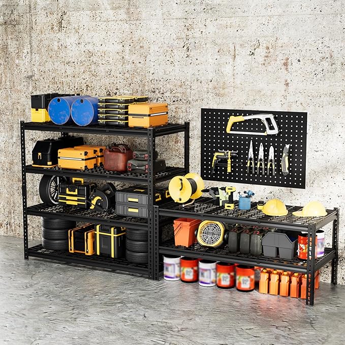 cynnda 4-Tier 60" W X 24" D X 60" H Garage Shelves 2500LBS Heavy Duty Shelving Adjustable Basement Storage Garage Shelf Metal Storage Rack Units Industrial Shelving