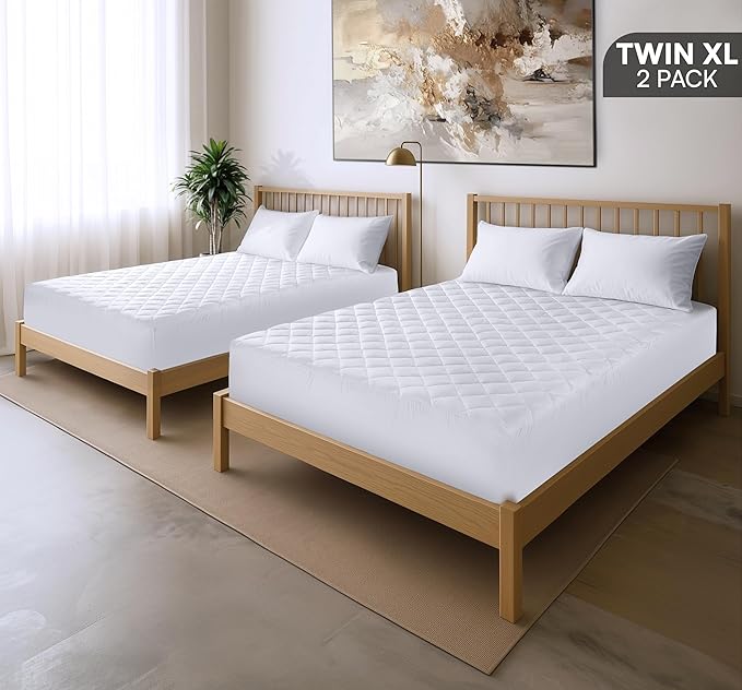 Utopia Bedding 2 Pack Quilted Fitted Mattress Pad, Twin XL Size, Elastic Fitted - Image 2