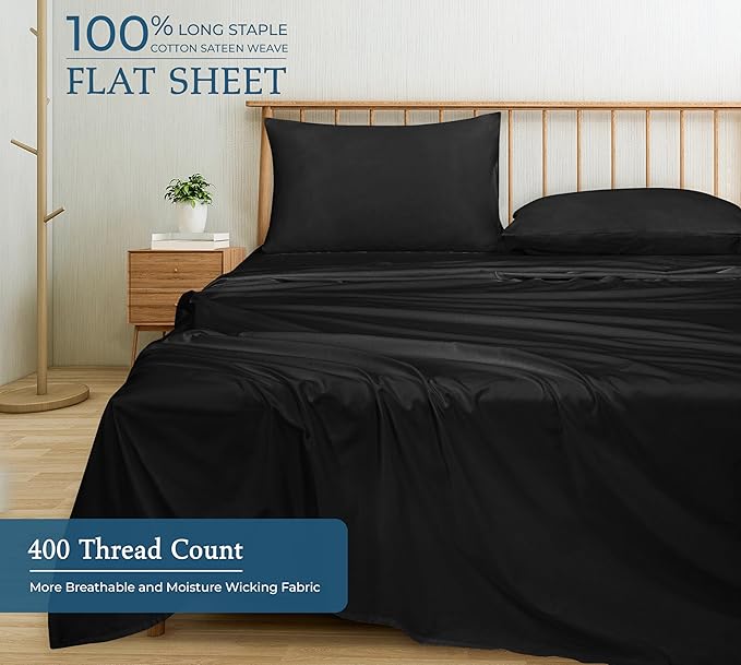 Royale Linens 400 Thread Count 100% American Grown Cotton Flat Sheet - Image 4