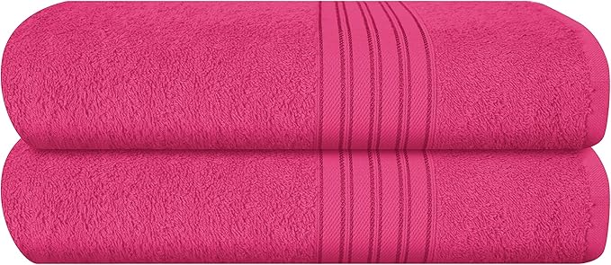 BOUTIQUO 100% Cotton 2 Pack Bath Towel Set 28x55, Eco-Friendly Large Bath Towels by BOUTIQUO