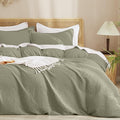 PHF Waffle Duvet Cover Set King Size, No Snagging Ultra Soft Luxury Textured by PHF