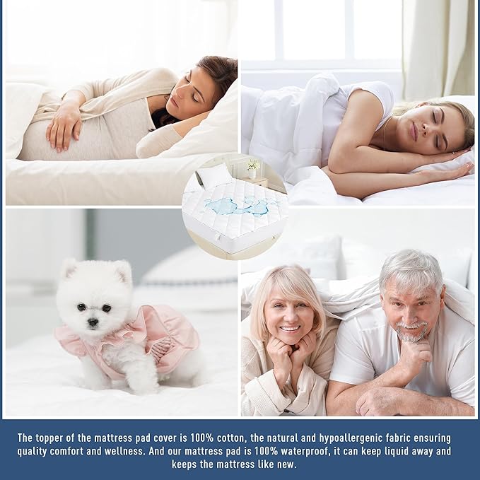 Sunflower Quilted California King Mattress Protector, Mattress Pad Cal King - Image 6