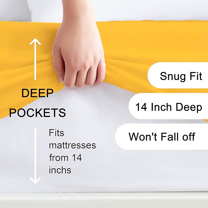 Hotella 100% Microfiber Full Size Fitted Sheet Only, Machine Washable and - Image 2