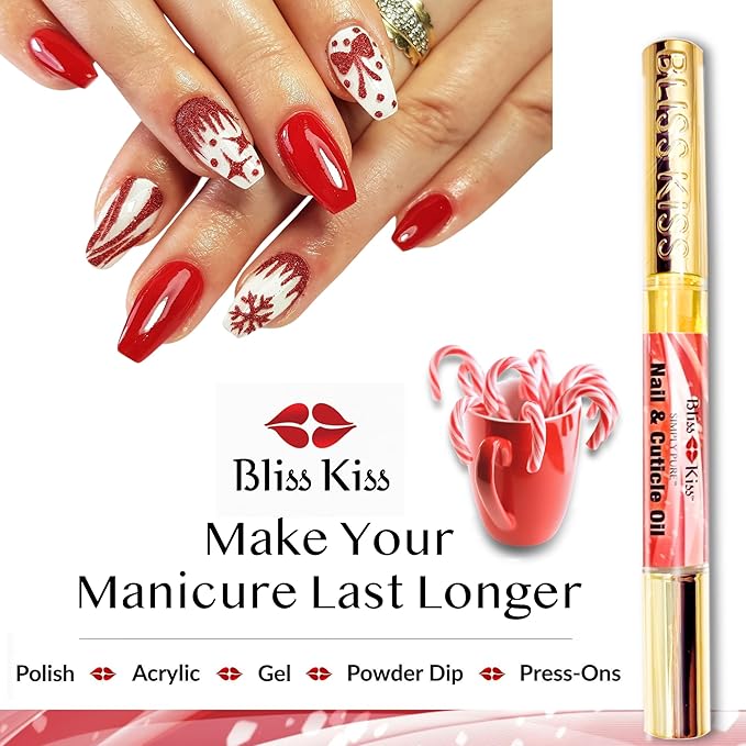 Bliss Kiss | 1 Candy Cane Fragrance | Nail Oil Cuticle Pen w/Vitamin E & - Image 6