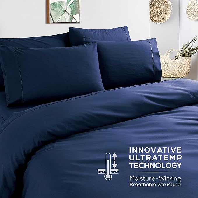 Mueller Ultratemp Bed Sheets Set, Super Soft 1800, 6 Piece California King - Image 6