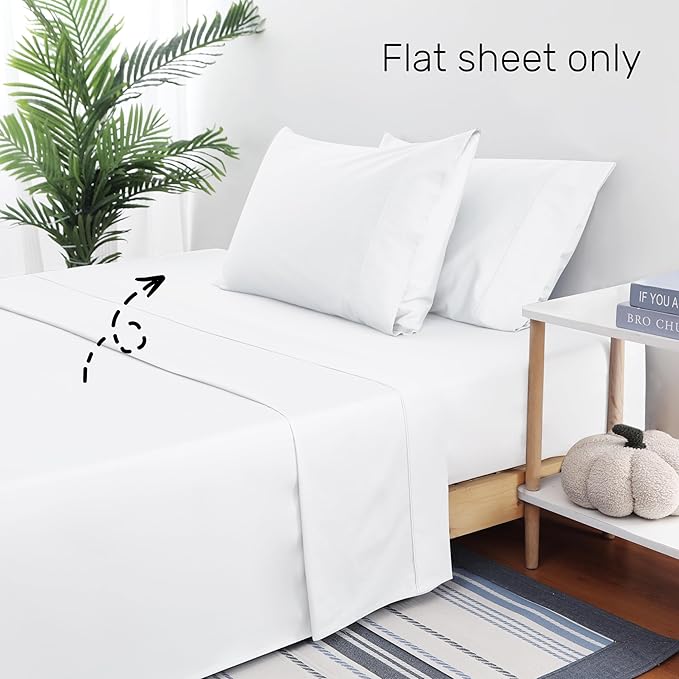 Flat Sheet Only 2 Pack, Queen Size 400 Thread Count 100% Egyptian Cotton Flat - Image 6