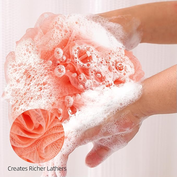 Fu Store Loofah Sponge Shower Loofahs 70g Bath Sponges Mesh Balls 4 Colors - Image 2
