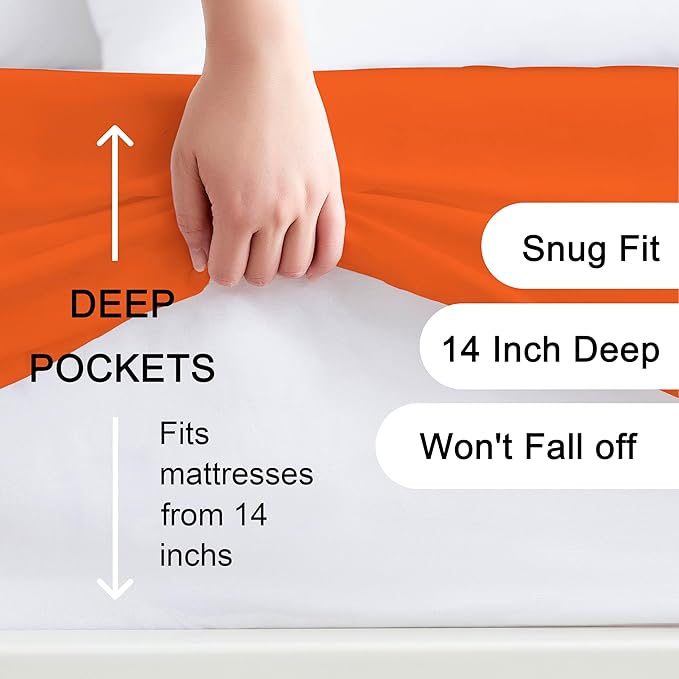 Hotella 100% Microfiber Full Size Fitted Sheet Only, Machine Washable and - Image 2