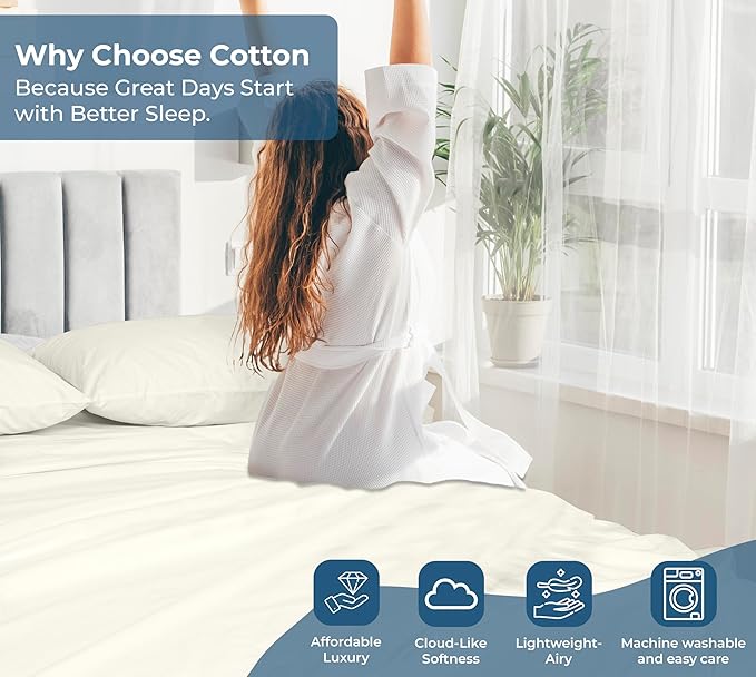 Royale Linens 100% Organic Cotton Full Flat Sheet Only - Image 7