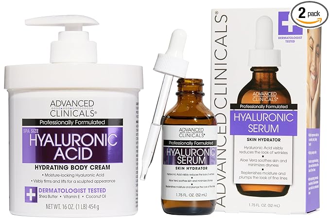 Advanced Clinicals Hyaluronic Acid Moisturizer Body Cream + Hyaluronic Acid by AdvancedClinicals