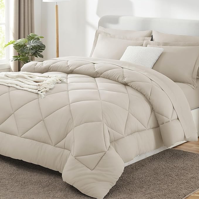 CozyLux Full Size Comforter Sets Beige by CozyLux