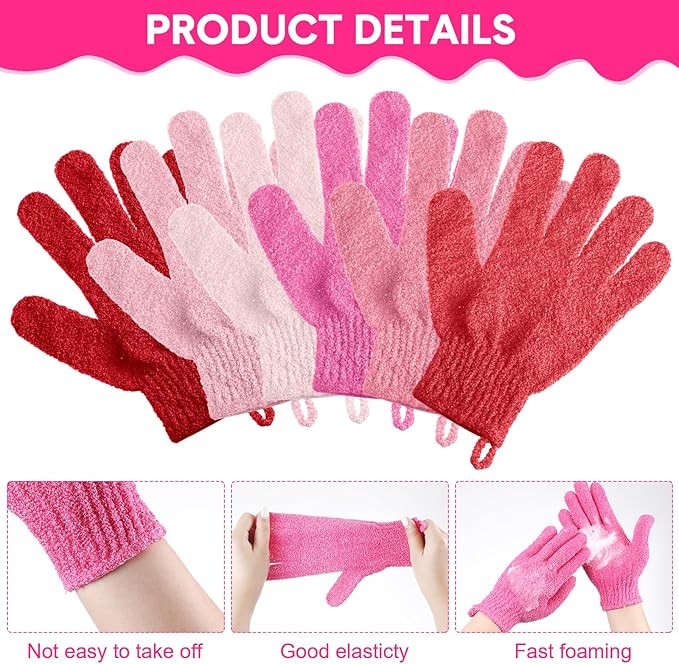 Cuffbow 90 Pcs 45 Pairs Exfoliating Double Sided Bath Gloves - Image 3