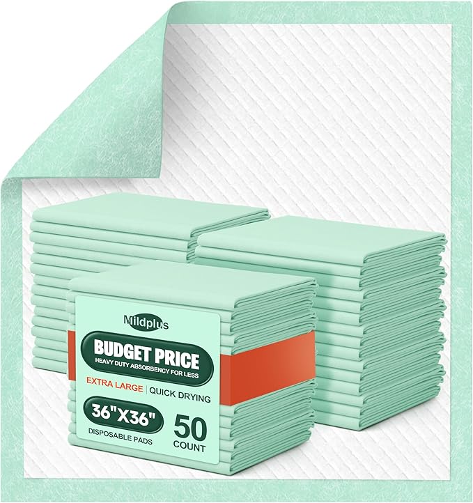MILDPLUS Disposable Bed Pads 36'' X 36'' Heavy Duty Underpads Extra Large by MILDPLUS