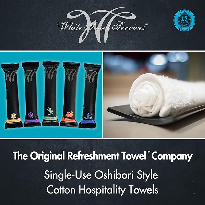 White Towel Services 8" x 8" inch Moist Cotton Towel Individually Wrapped - Image 2