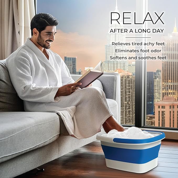 Mantello Collapsible Foot Bath Foot Soaking Tub | Portable Foot Spa Pedicure - Image 5