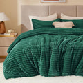 BEDELITE Fleece Queen Comforter Set -Super Soft & Warm Fluffy Dark Green Bedding by BEDELITE