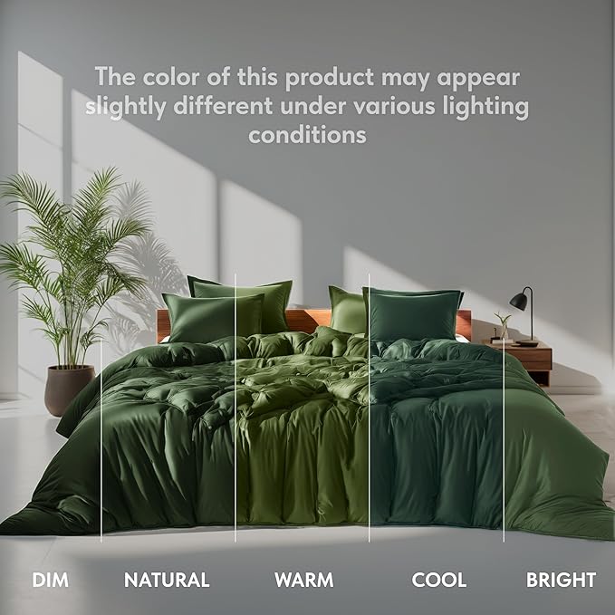 White Classic Dark Green Duvet Cover King Size, Microfiber Duvet Cover - Image 6
