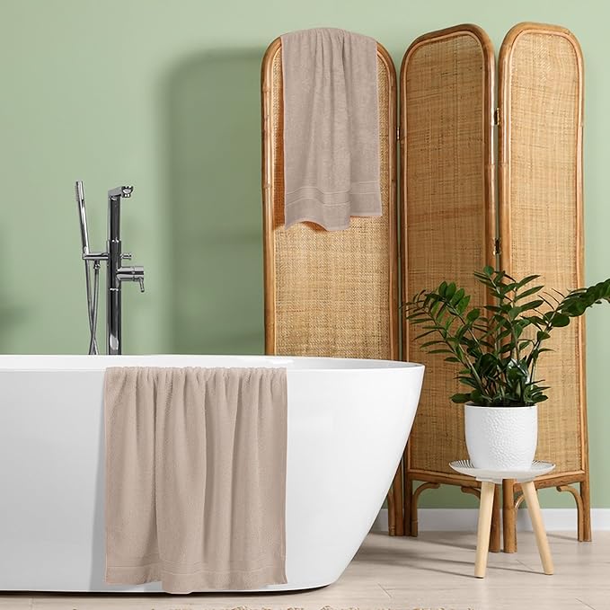 BELZZI Home Ultra Soft 4 Pack Oversized Bath Towel Set 27x54, Cotton Compact - Image 5