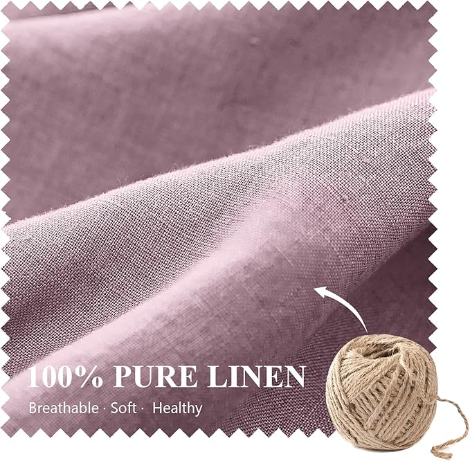 Simple&Opulence 100% Linen Lumbar Pillow Cover 12 x 20 Inches Set of 2 - Image 2