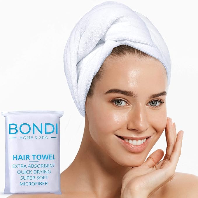 Bondi SPA Microfiber Hair Towel – Dries Hair 50% Faster – Anti-Frizz Towel - Image 8