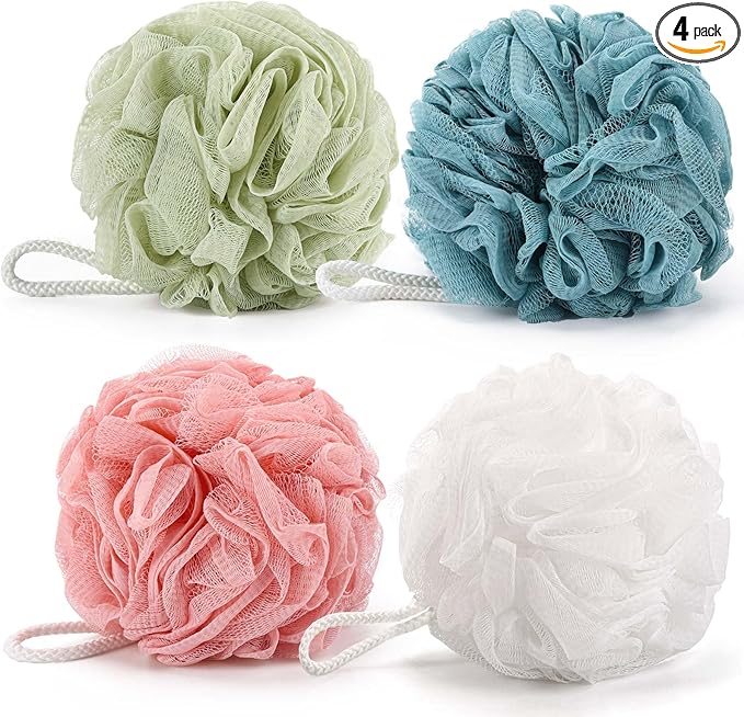 BTYMS Loofah Bath Sponges 60g/pc Shower Pouf Bath Scrunchies Body Puffs by BTYMS