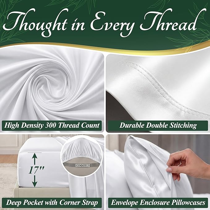 DECOLURE 100% Viscose Derived from Bamboo Sheets California King Size - Image 4