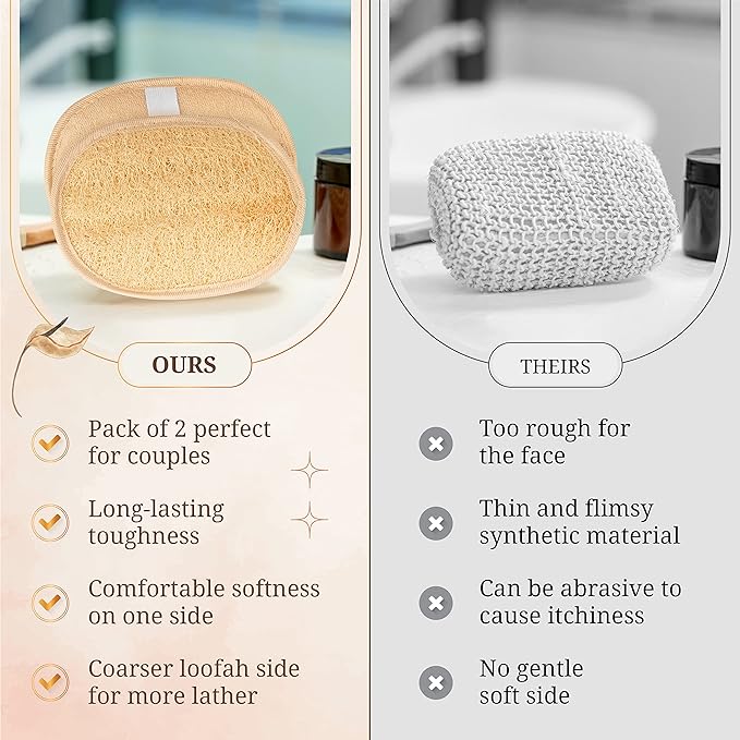 CraftsOfEgypt Egyptian Natural Loofah Body Scrubber Pads, Double Sided Luffa - Image 5