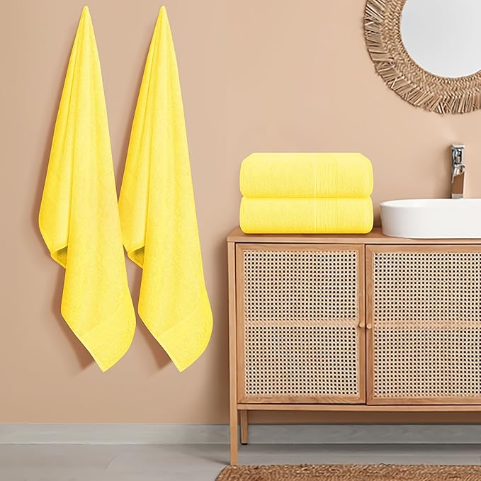 Belizzi Home 4 Pack Bath Towel Set 27x54, 100% Ring Spun Cotton, Ultra Soft - Image 3