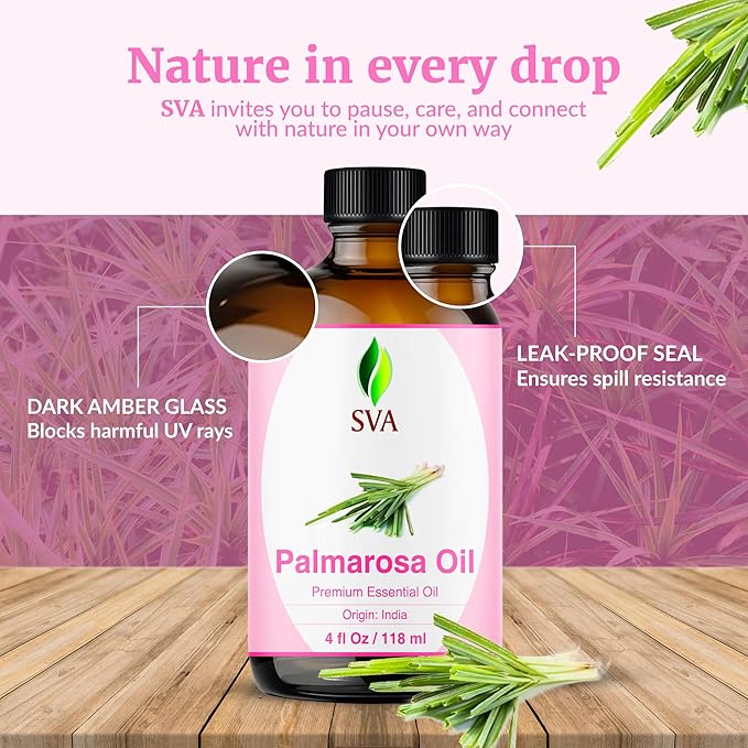 SVA Palmarosa Essential Oil – 4 Fl Oz – 100% Natural Palmarosa Oil - Image 7