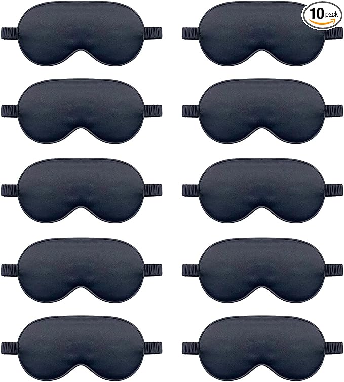 10 Pack Sleep Mask, Silk Eye Mask, by QISEQIRO