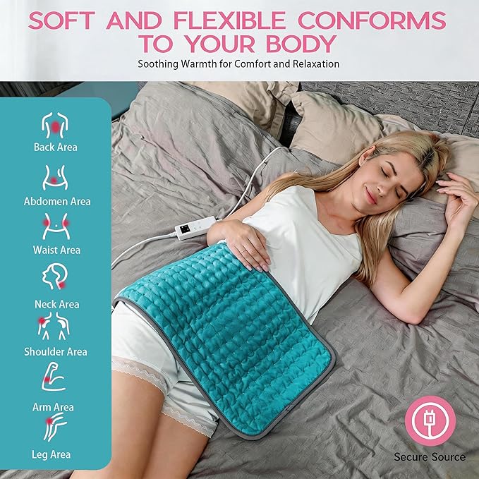 Cyan Heating Pad for Gifts Soothing Heat Therapy for Women & Men, Perfect - Image 3