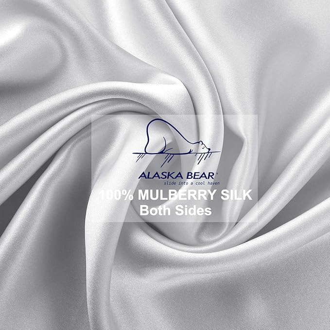 ALASKA BEAR 100% Pure Mulberry Silk Pillowcase - Image 4