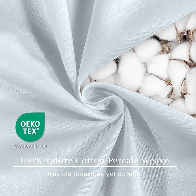 FreshCulture Pure Cotton Fitted Sheets Twin XL Size, 300 Thread Count Percale - Image 6