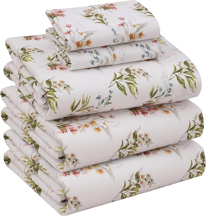 RUVANTI 100% Cotton Sheets – Split King Size Percale Bedding, Cooling & by Ruvanti