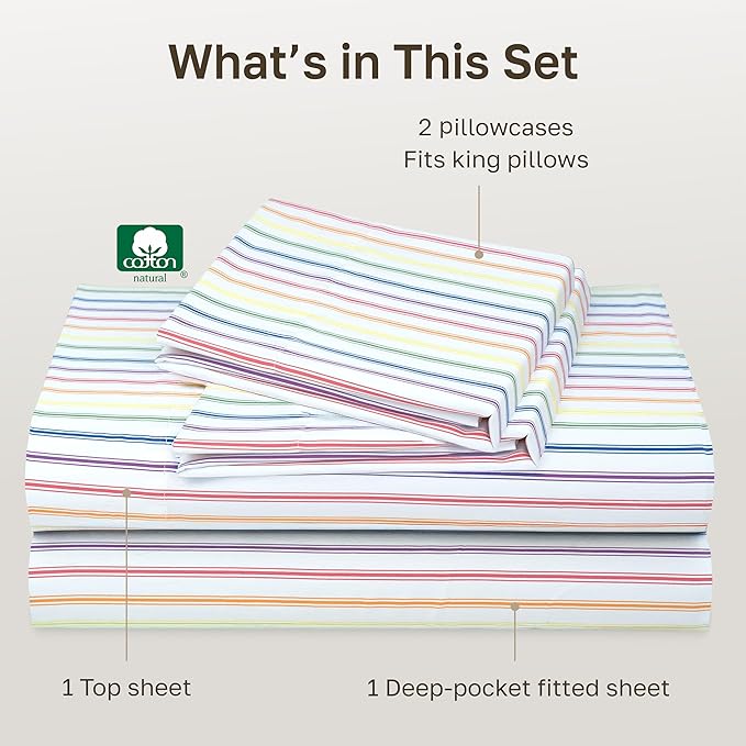 California Design Den Soft King Size 100% Cotton Sheet Sets, 400 TC Good - Image 4