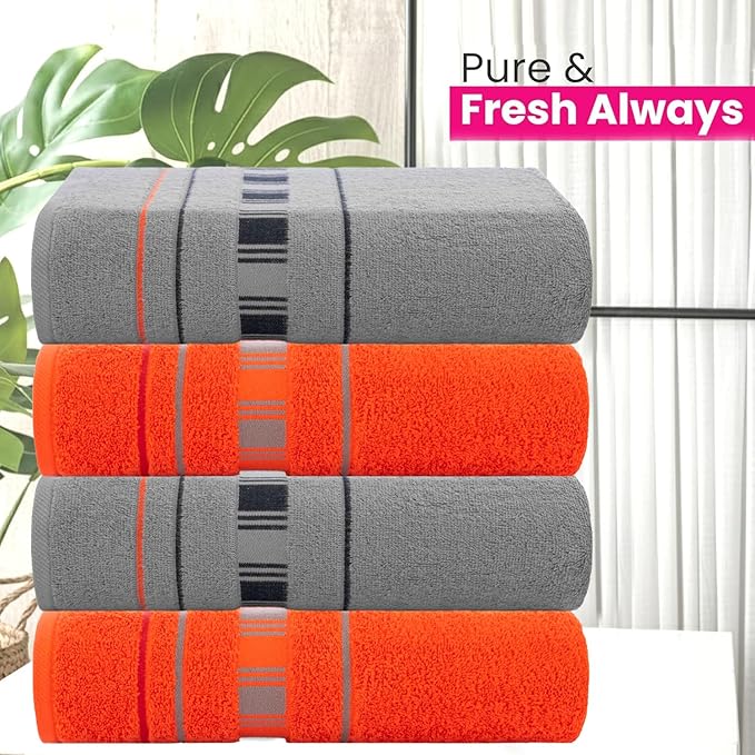 CASA COPENHAGEN X Line 4Pcs 100% Egyptian Cotton Designer Hand Towels Gift Set- - Image 2