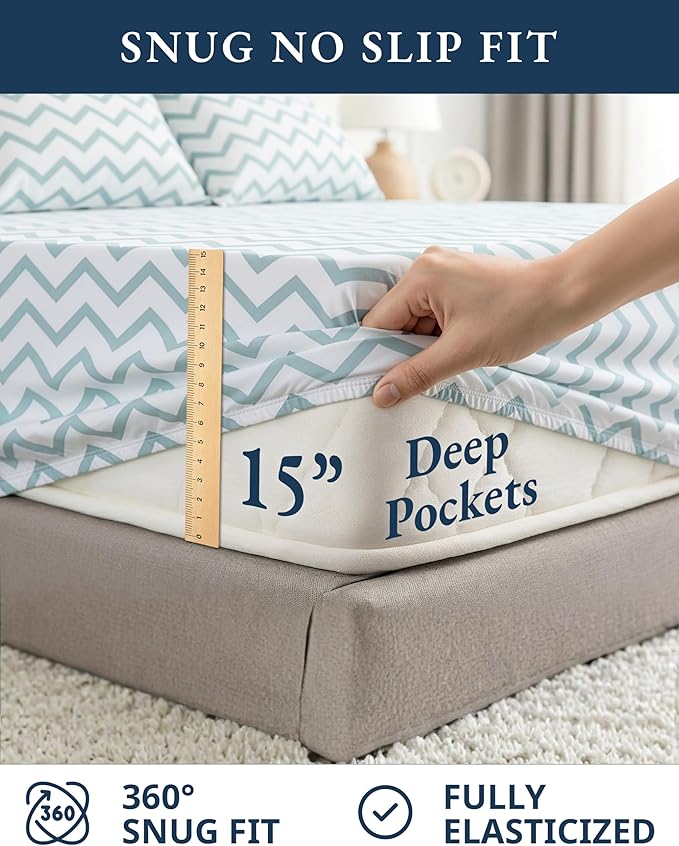 LANE LINEN 100% Organic Cotton Twin Size Bed Sheets, Fully Elasticized - Image 7